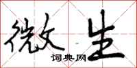 微生怎么写好看,微生书法图片