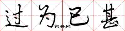 过为已甚怎么写好看，过为已甚书法图片