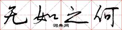 无如之何怎么写好看,无如之何书法图片