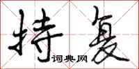 持复怎么写好看,持复书法图片