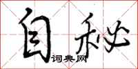 自秘怎么写好看，自秘书法图片