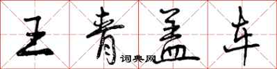 王青盖车怎么写好看，王青盖车书法图片