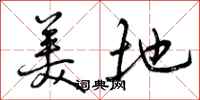 美地怎么写好看，美地书法图片
