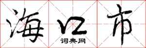 海口市怎么写好看,海口市书法图片