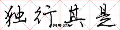 独行其是怎么写好看,独行其是书法图片