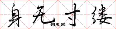 身无寸缕怎么写好看,身无寸缕书法图片