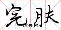 完肤怎么写好看，完肤书法图片