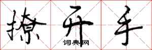 撩开手怎么写好看,撩开手书法图片