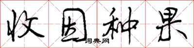 收因种果怎么写好看，收因种果书法图片
