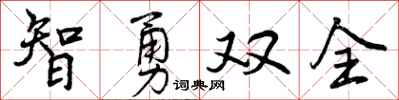 智勇双全怎么写好看,智勇双全书法图片