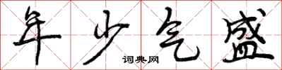 年少气盛怎么写好看,年少气盛书法图片