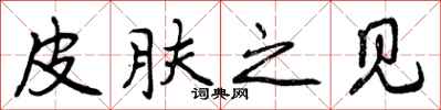 皮肤之见怎么写好看，皮肤之见书法图片