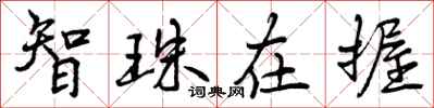 智珠在握怎么写好看,智珠在握书法图片