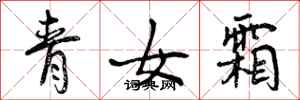 青女霜怎么写好看，青女霜书法图片