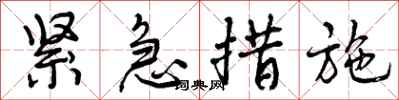 紧急措施怎么写好看，紧急措施书法图片