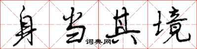 身当其境怎么写好看，身当其境书法图片