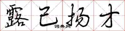露己扬才怎么写好看,露己扬才书法图片