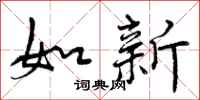 如新怎么写好看，如新书法图片