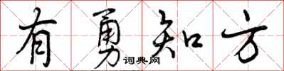 有勇知方怎么写好看，有勇知方书法图片