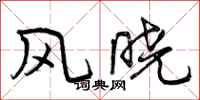 风晓怎么写好看，风晓书法图片