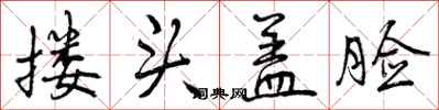 搂头盖脸怎么写好看,搂头盖脸书法图片