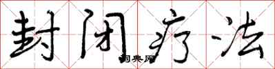 封闭疗法怎么写好看,封闭疗法书法图片