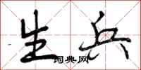 生兵怎么写好看，生兵书法图片