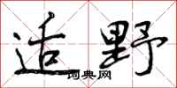 适野怎么写好看,适野书法图片