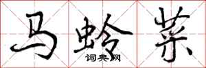 马蛉菜怎么写好看，马蛉菜书法图片
