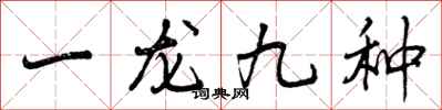 一龙九种怎么写好看，一龙九种书法图片