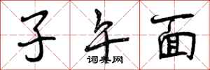 子午面怎么写好看，子午面书法图片