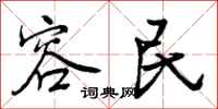 容民怎么写好看,容民书法图片