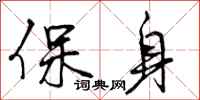 保身怎么写好看,保身书法图片
