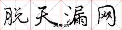 脱天漏网怎么写好看，脱天漏网书法图片