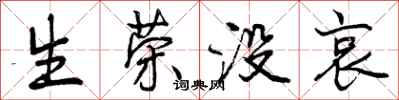 生荣没哀怎么写好看，生荣没哀书法图片