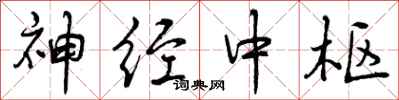 神经中枢怎么写好看,神经中枢书法图片