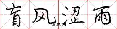 盲风涩雨怎么写好看,盲风涩雨书法图片
