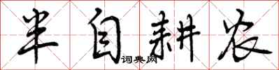 半自耕农怎么写好看，半自耕农书法图片