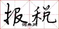 报税怎么写好看,报税书法图片