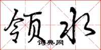 领水怎么写好看,领水书法图片