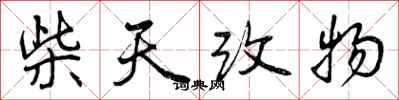 柴天改物怎么写好看,柴天改物书法图片