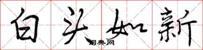 白头如新怎么写好看,白头如新书法图片