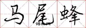 马尾蜂怎么写好看，马尾蜂书法图片