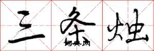 三条烛怎么写好看，三条烛书法图片
