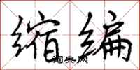 缩编怎么写好看,缩编书法图片
