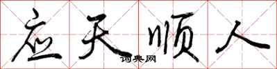 应天顺人怎么写好看,应天顺人书法图片