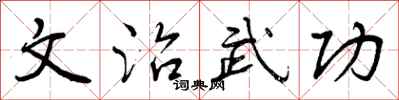 文治武功怎么写好看，文治武功书法图片