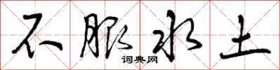 不服水土怎么写好看，不服水土书法图片
