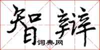 智辩怎么写好看，智辩书法图片