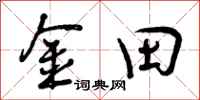 金田怎么写好看,金田书法图片